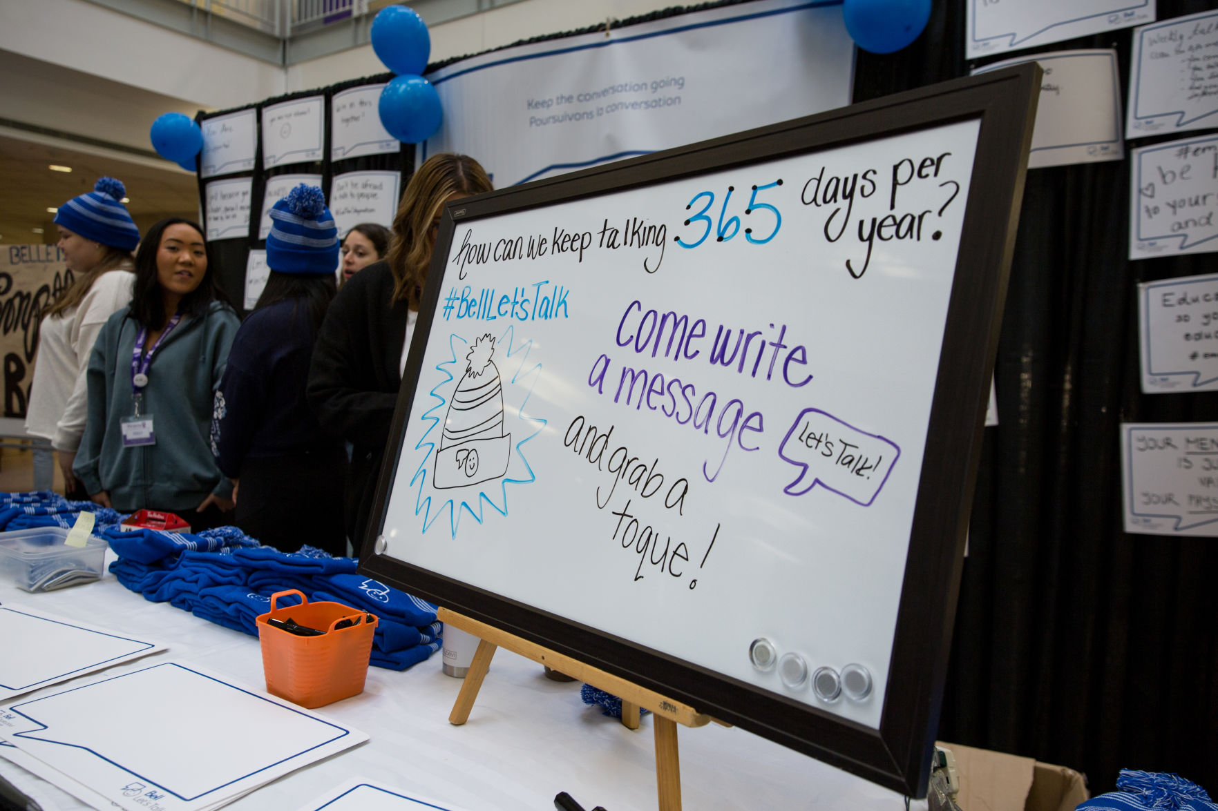 Bell Let's Talk booth, Jan 29 2020
